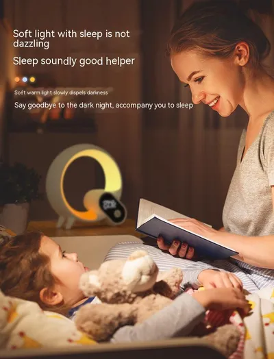 Creative Q Light Analog Sunrise Digital Display Alarm Clock Bluetooth Audio Intelligent Wake-up Q Colorful Atmosphere Light