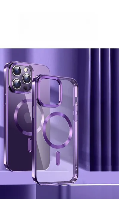 New Electroplated Magnetic Transparent Phone Case