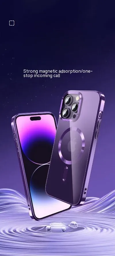 New Electroplated Magnetic Transparent Phone Case
