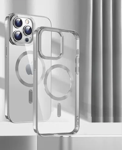 New Electroplated Magnetic Transparent Phone Case