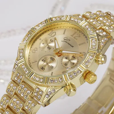 Women Crystal Quartz Analog Wrist Watch Fashion Stainless Steel Geneva Luxury Reloj Hombre Montre Femme Sport Watches