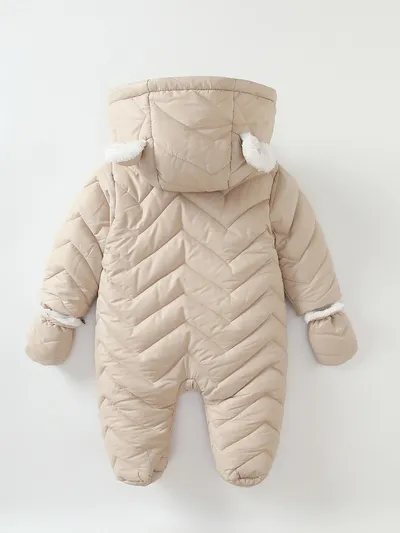 Baby Cotton Coat Quilted Fleece-lined Windproof Jumpsuit