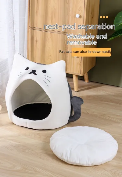 Cat Nest Winter Warm Closed Thickened Autumn And Winter Cold-proof