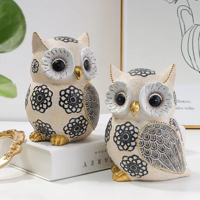 Owl Resin Craft Ornament Nordic Simple Living Room Bedroom