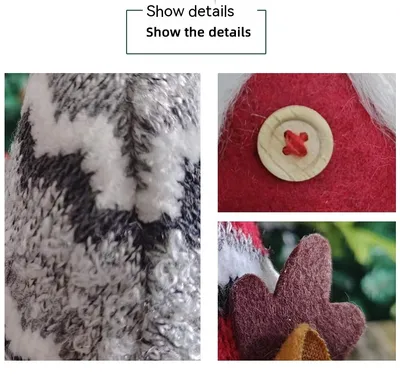 Christmas Deer Horn Doll Grey Red High Hat