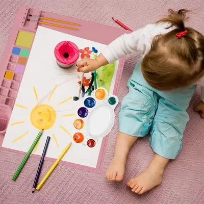 Handmade Erasable Washable Plastic Silicone Palette Children's Painting Mat