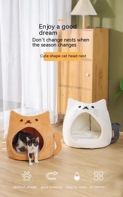 Cat Nest Winter Warm Closed Thickened Autumn And Winter Cold-proof
