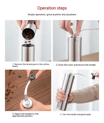 Coffee Machine Hand-cranked Household Coffee Bean Grinder Stainless Steel Small Manual Pulverizer