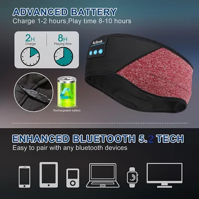 Wireless Bluetooth Sports Headband Running Fitness Music Bandeau Headscarf