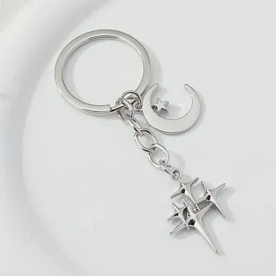 Alloy Star Hollow Keychain Ornaments Couple Men's And Women's Bags Pendant