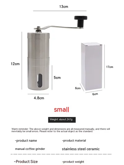 Coffee Machine Hand-cranked Household Coffee Bean Grinder Stainless Steel Small Manual Pulverizer