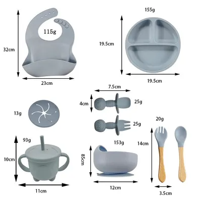 Baby Eat Learning Complementary Food Feeding Silicone Tableware