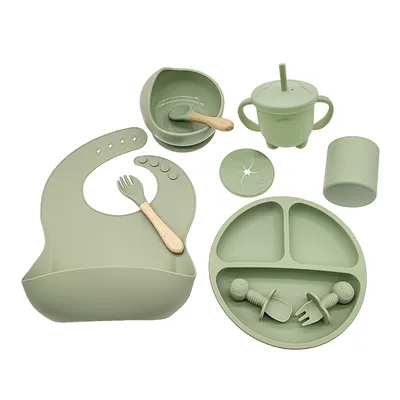 Baby Eat Learning Complementary Food Feeding Silicone Tableware