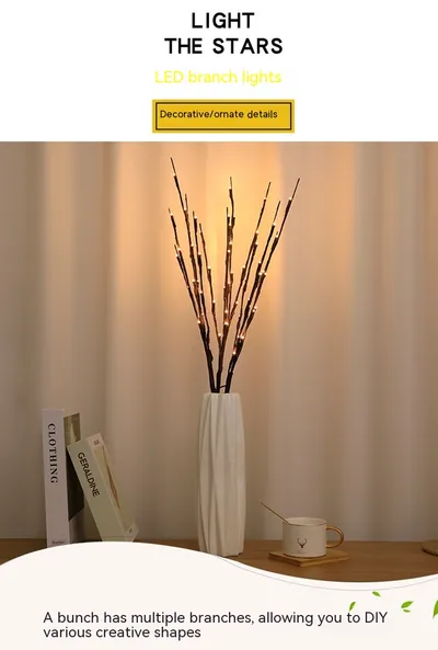 LED Simulation Branch Lamp Romantic Room Bedroom Layout