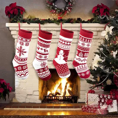 Christmas Gift Bag Knitted Socks Pendant
