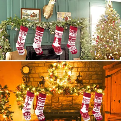 Christmas Gift Bag Knitted Socks Pendant