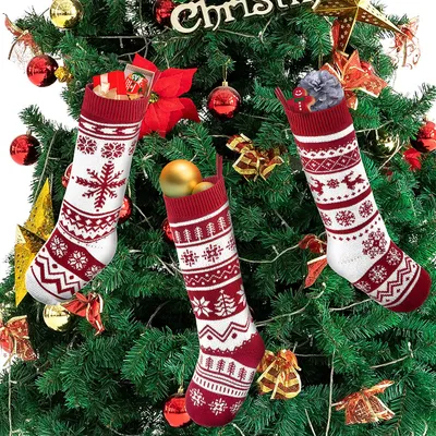 Christmas Gift Bag Knitted Socks Pendant