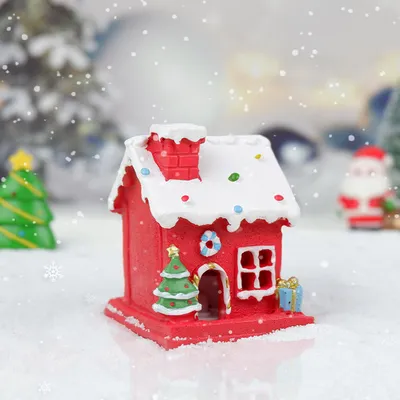 Christmas House Luminous Resin Decorations DIY Micro Decoration Ornaments