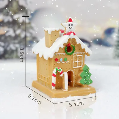 Christmas House Luminous Resin Decorations DIY Micro Decoration Ornaments