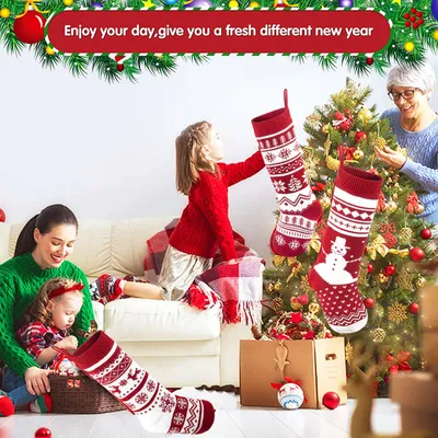 Christmas Gift Bag Knitted Socks Pendant