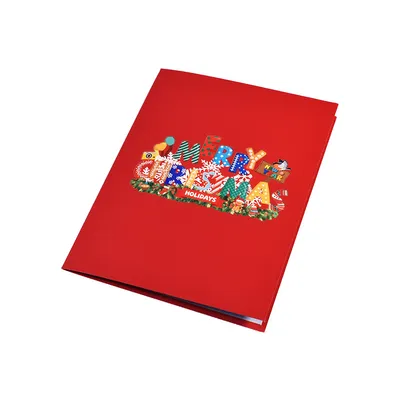 Holiday Greetings New Creative 3D Stereoscopic Greeting Cards