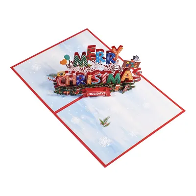 Holiday Greetings New Creative 3D Stereoscopic Greeting Cards