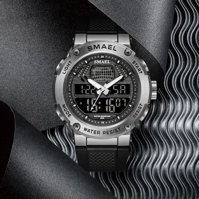 Sports And Leisure Alloy Double Display Electronic Watch