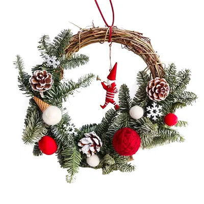 Christmas Bracelet Garland Wreath Rattan Window Site Layout