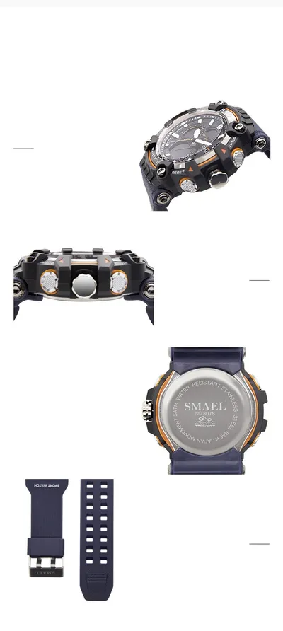 Double Display Digital Waterproof Luminous Men's Watch
