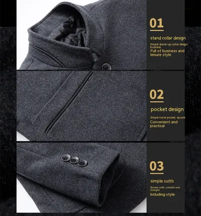 Men's Fashion Casual Woolen Coat