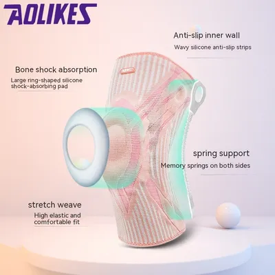 Knitted Sports Kneecaps Spring Support Running Silicone