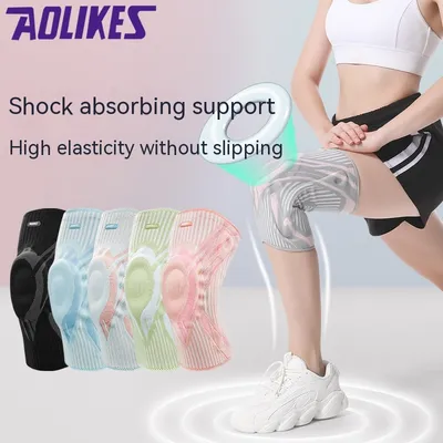 Knitted Sports Kneecaps Spring Support Running Silicone