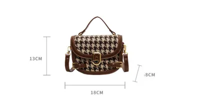 Women's Fashion All-match Houndstooth Shoulder Bag