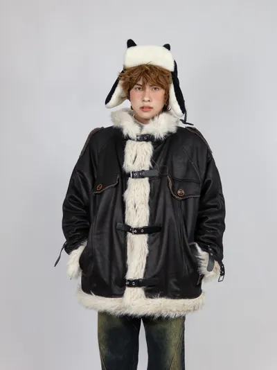 Retro Lamb Fur Coat For Women