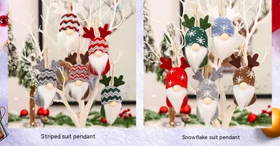 Christmas Decoration Supplies Knitted Faceless Doll Forest Old Man Doll Pendant