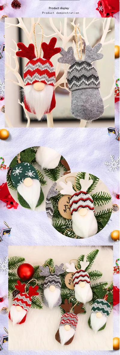 Christmas Decoration Supplies Knitted Faceless Doll Forest Old Man Doll Pendant