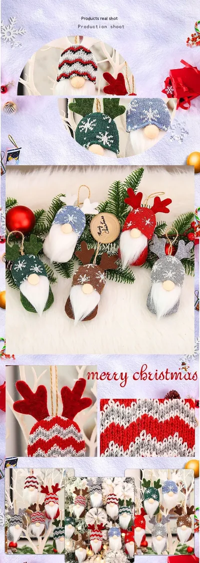Christmas Decoration Supplies Knitted Faceless Doll Forest Old Man Doll Pendant