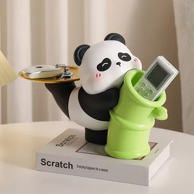 Creative Panda Flower Arrangement Decoration Hallway Living Room Key Storage Resin Crafts
