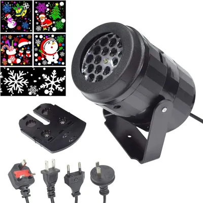 Christmas Party Lights Snowflake Projector Light Led Stage Light Rotating Xmas Pattern Outdoor Holiday Lighting Garden Christmas Decor