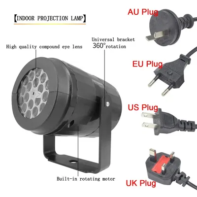 Christmas Party Lights Snowflake Projector Light Led Stage Light Rotating Xmas Pattern Outdoor Holiday Lighting Garden Christmas Decor