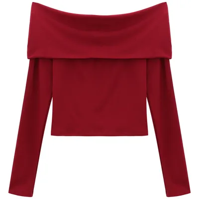 Vintage One-shoulder Long-sleeved Knitwear For Women
