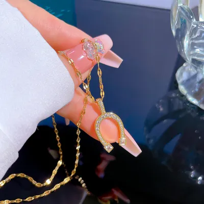 Micro-inlaid Real Gold Necklace Women