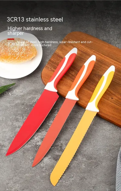 Stainless Steel 8-piece Knife Set Kitchen Household Macaron Color Gift Set Multi-purpose Knife