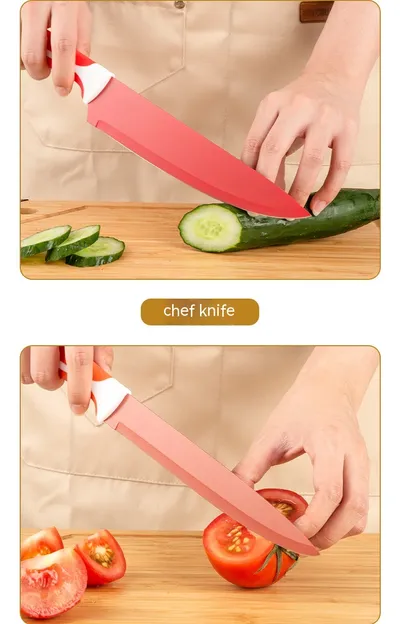 Stainless Steel 8-piece Knife Set Kitchen Household Macaron Color Gift Set Multi-purpose Knife