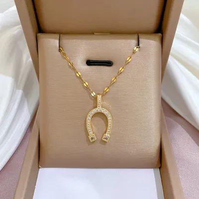 Micro-inlaid Real Gold Necklace Women