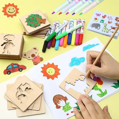 مجموعة أدوات رسم جرافيتي للأطفال، ألعاب تعليمية للأطفال في مرحلة الطفولة المبكرة