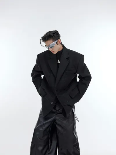 Men's Silhouette Shoulder Padded Suit Jacket