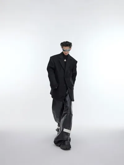 Men's Silhouette Shoulder Padded Suit Jacket