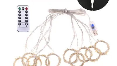LED Curtain Garland On The Window USB String Lights Remote Control Christmas Decorations For Home Room