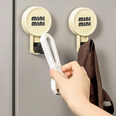 Punch-free Seamless Sticky Hook Bathroom Round Suction Cup Hook Behind The Door Bag Clothing Key Wall Strong Hook